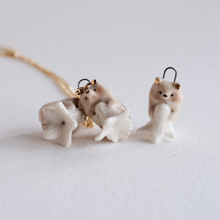 Flower Bear Necklace