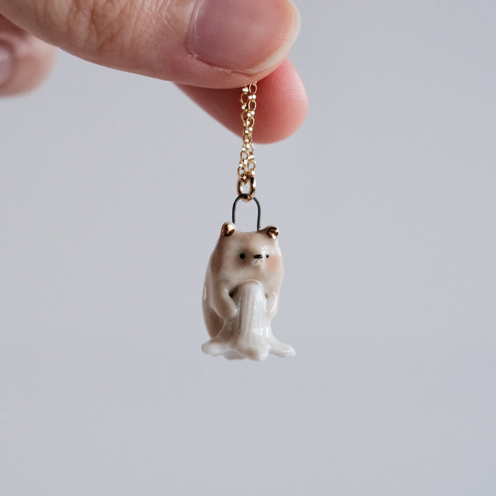 Flower Bear Necklace