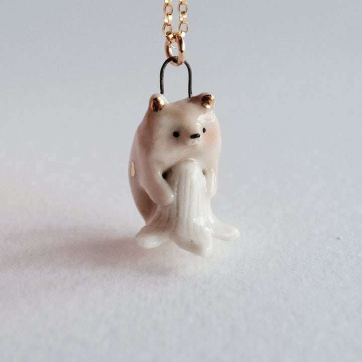 Flower Bear Necklace