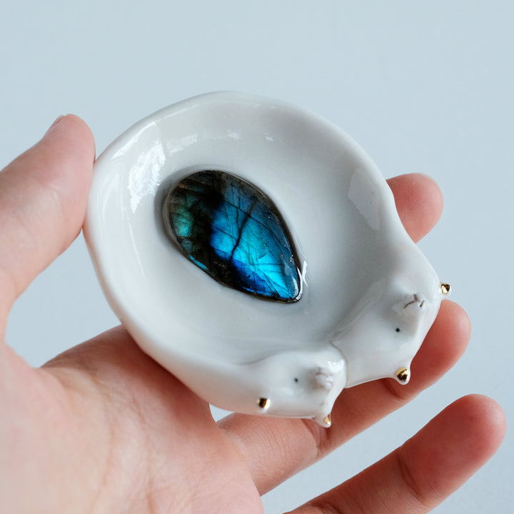 Bear Couple Dish | Teardrop Labradorite