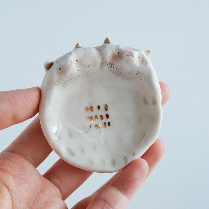 Bear Couple Dish | Etched Eyes Small Dashes