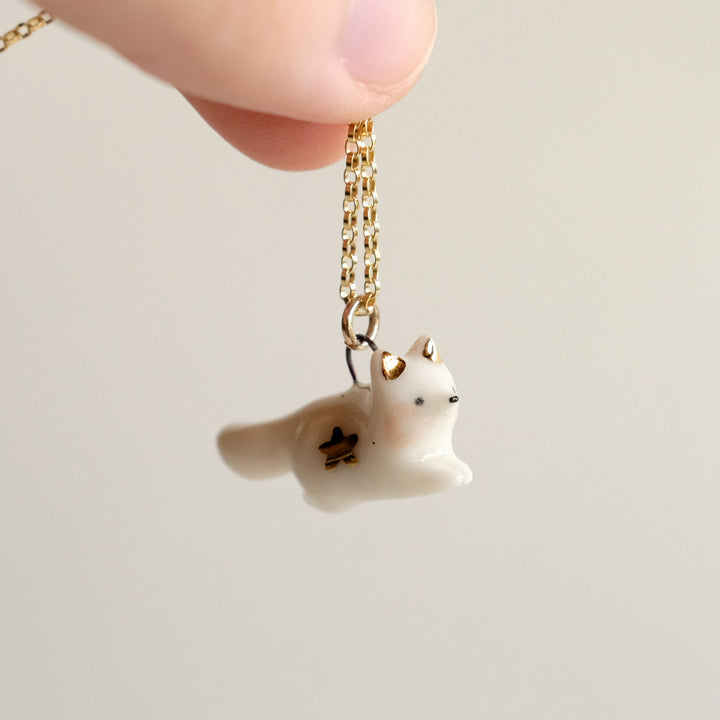 Leaping Star Moon Fox Necklace