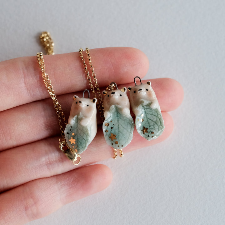Leaf Bear Necklace