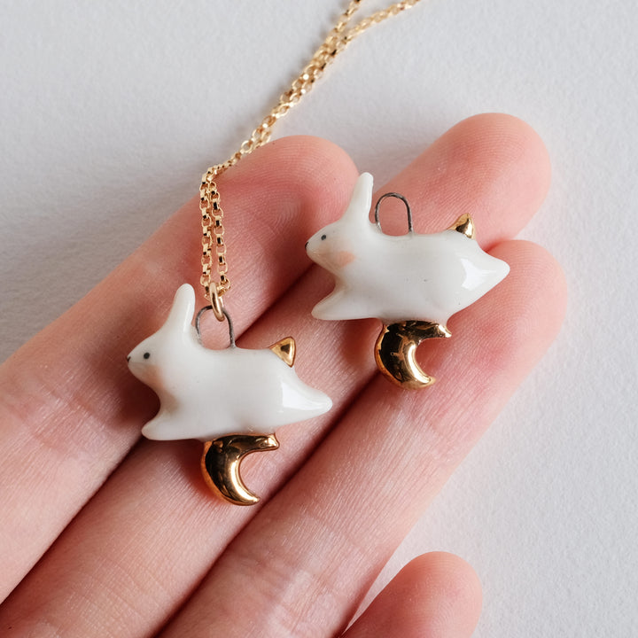 Crescent Bunny Necklace