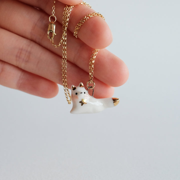 White Fox Necklace