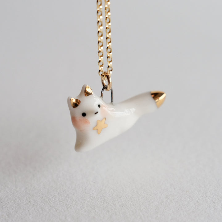 White Fox Necklace
