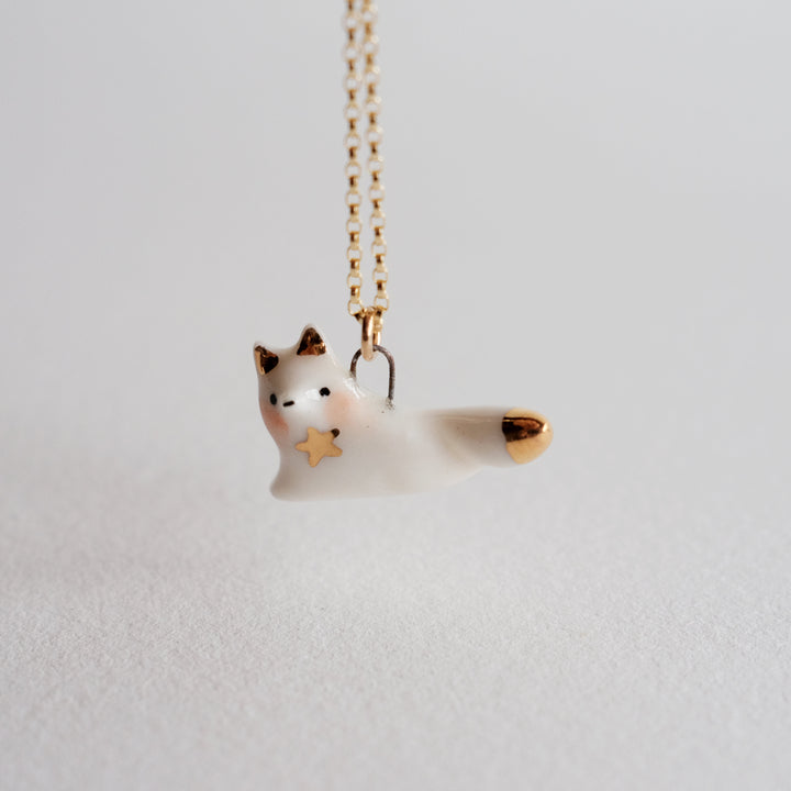 White Fox Necklace