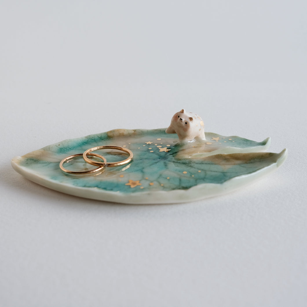 Lily Pad Leaf Bear Dish