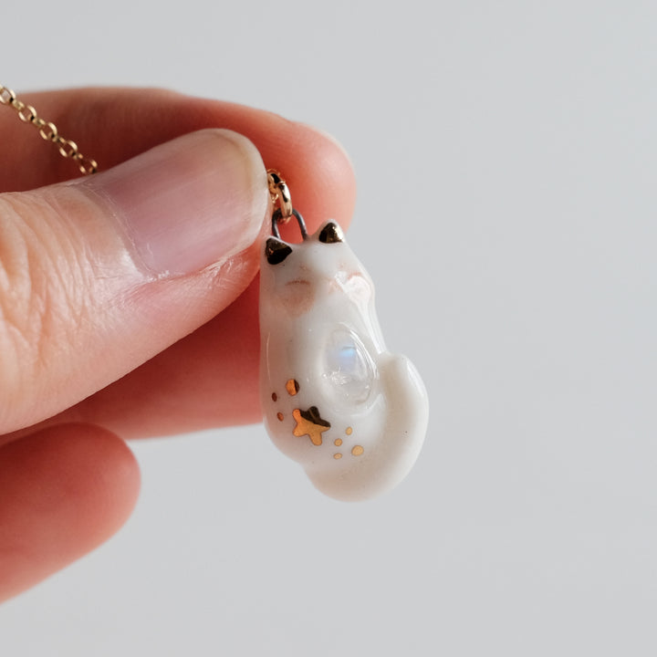 Moonstone Cat Necklace