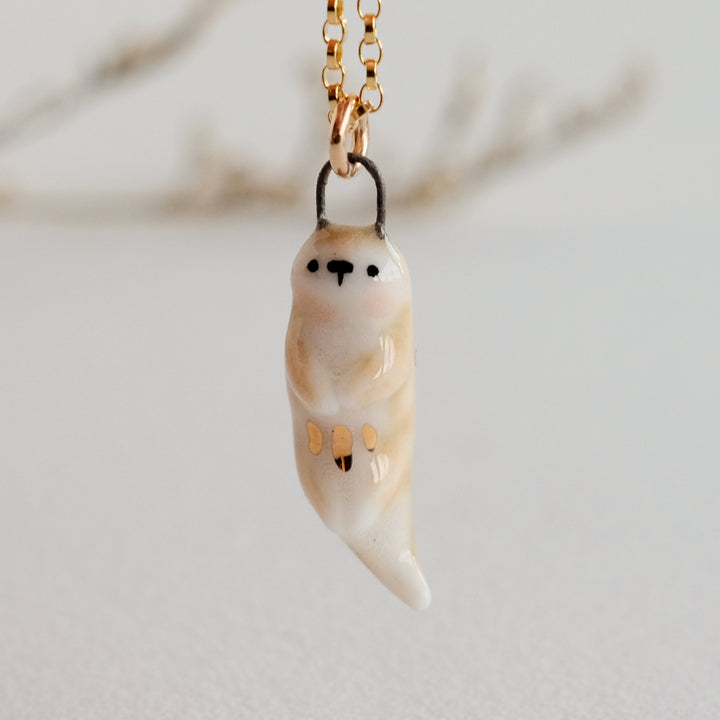 Porcelain Stardust Otter Necklace
