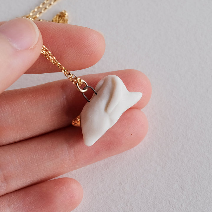 Pink Sapphire Leaping Bunny Necklace