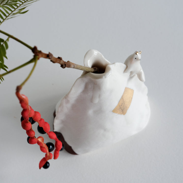 Porcelain Fox Vase