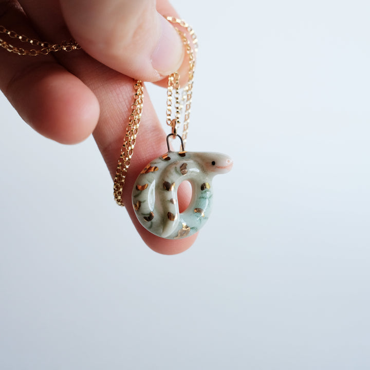 Green Snake Necklace | Scales