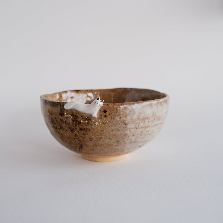 Chawan | Side Lounging Crackle Fox