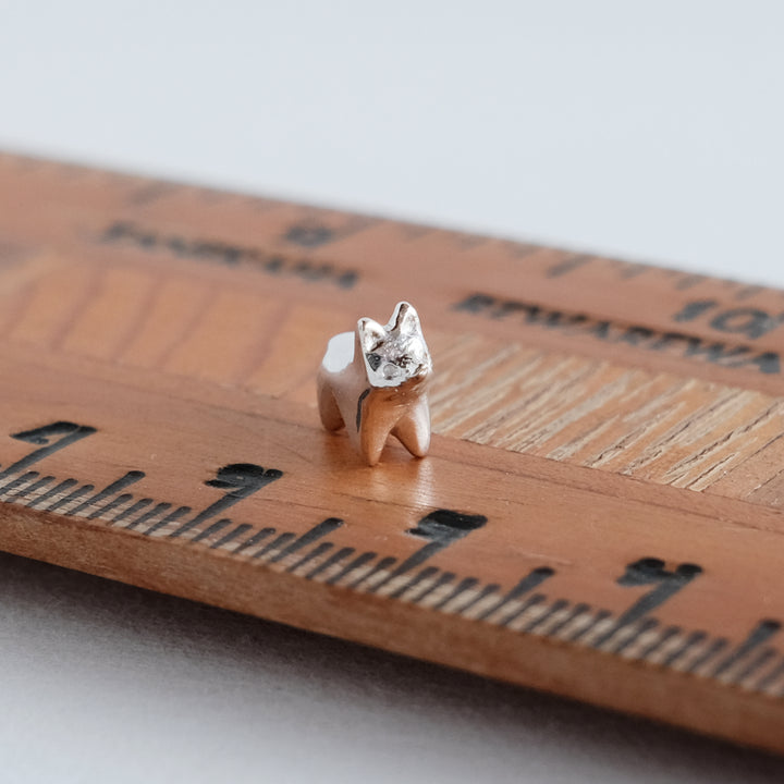 Tiny Standing Fox Guardian [Sterling Silver]