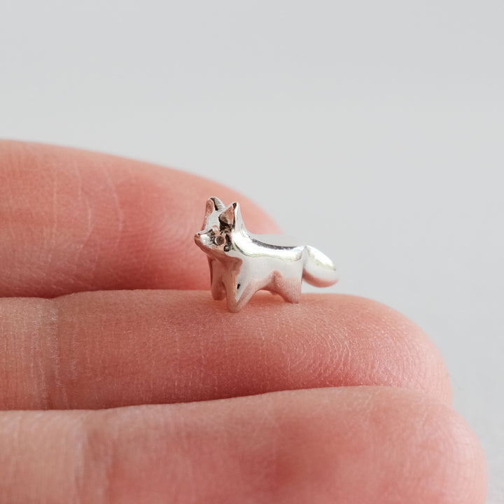 Tiny Standing Fox Guardian [Sterling Silver]