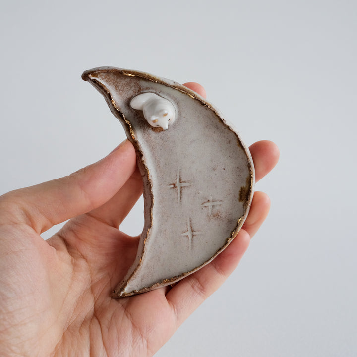 Footed Crescent Dish | Sitting Fox