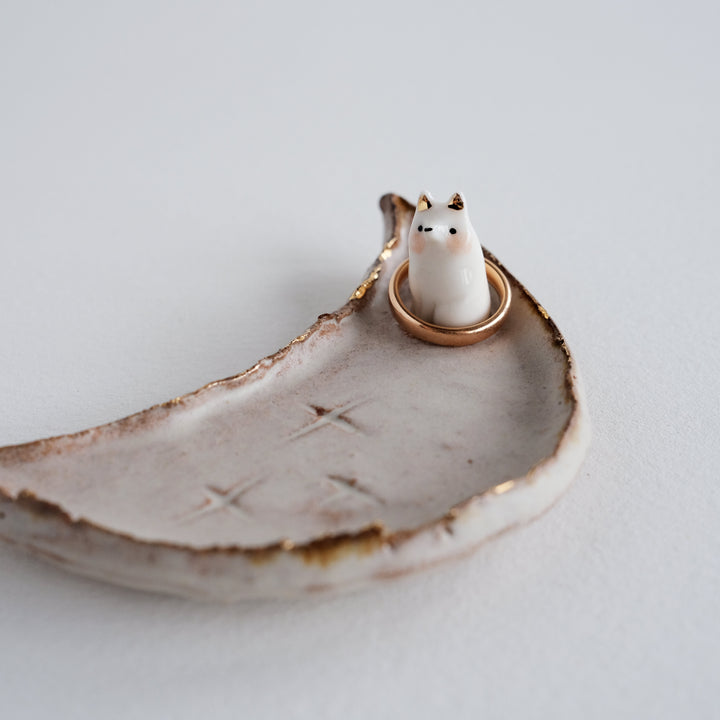 Footed Crescent Dish | Sitting Fox