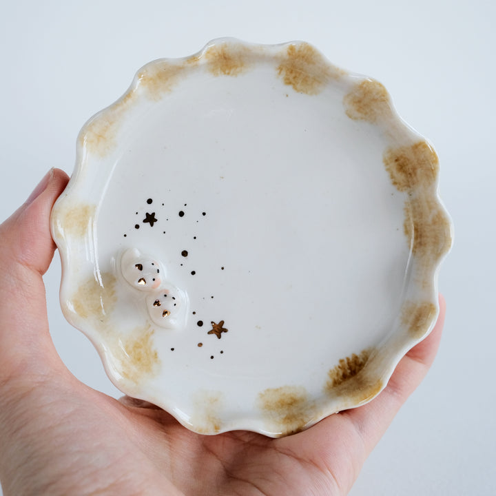 Porcelain Fox Pair Dish | Stardust Sky Gazing