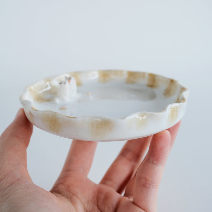 Porcelain Fox Pair Dish | Stardust Sky Gazing