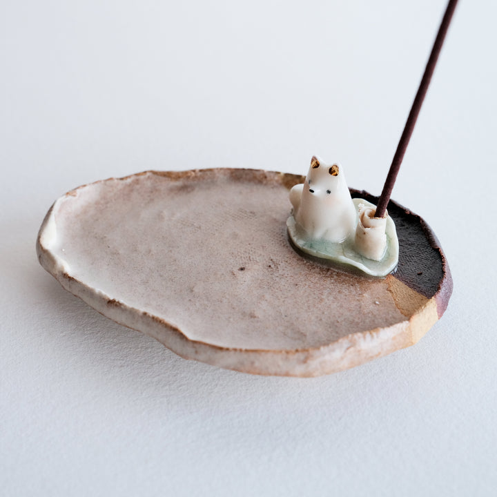 Footed Dish | Seated Leaf Fox