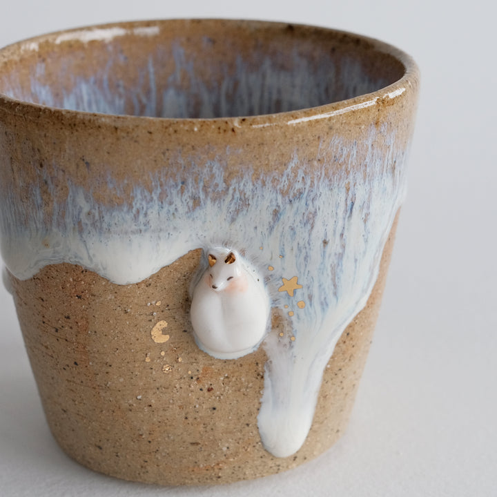 Drippy Indent Cup | Sleepy Curled Fox