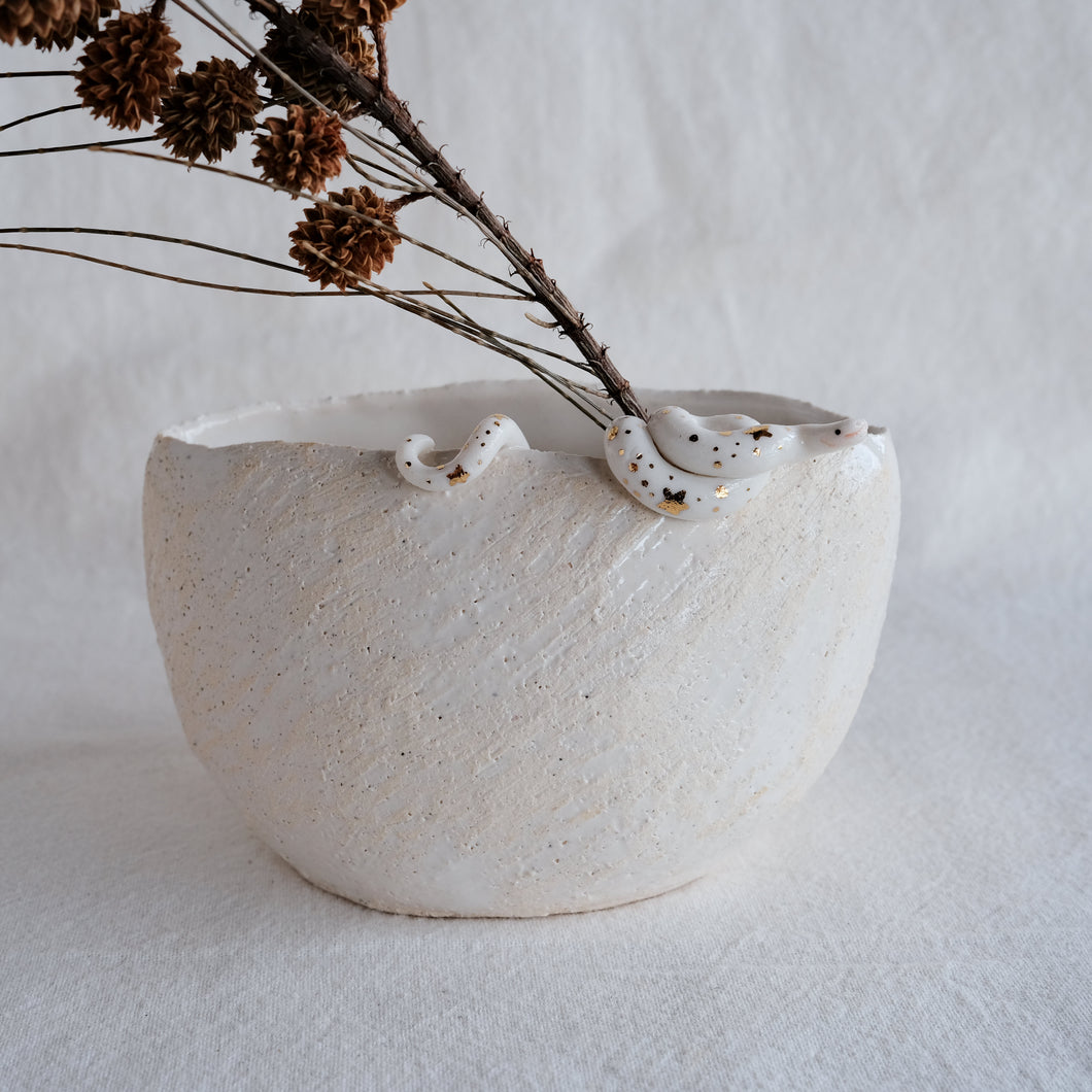 Snake Vase with Flower Frog