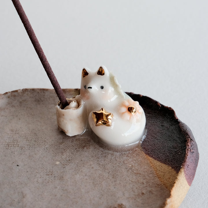 Footed Dish | Star Flower Fox