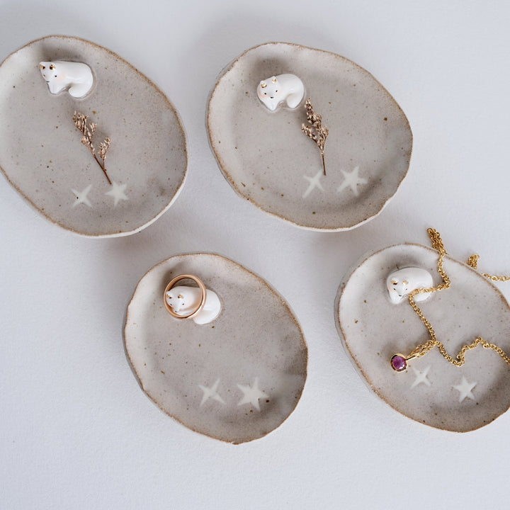 Footed Dish | Stardust Inlay Fox