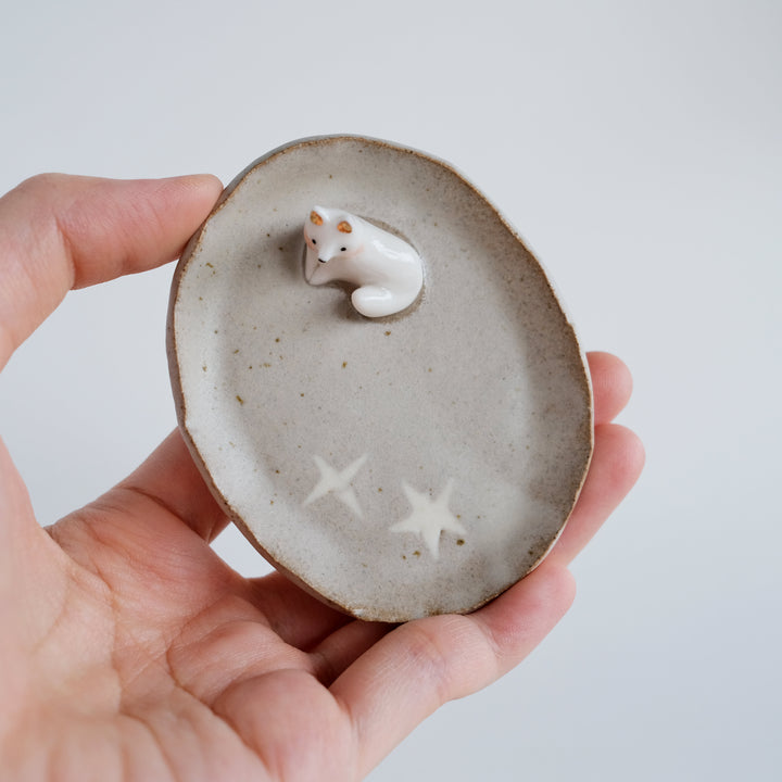 Footed Dish | Stardust Inlay Fox