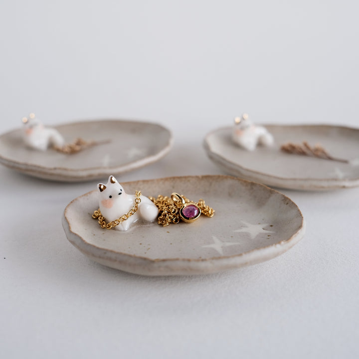 Footed Dish | Stardust Inlay Fox