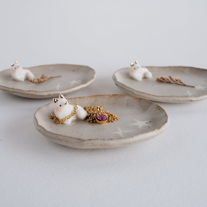 Footed Dish | Stardust Inlay Fox
