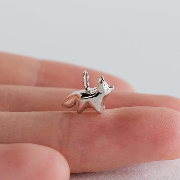Tiny Standing Fox Pendant [Sterling Silver]