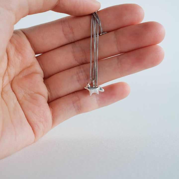 Tiny Standing Fox Pendant [Sterling Silver]