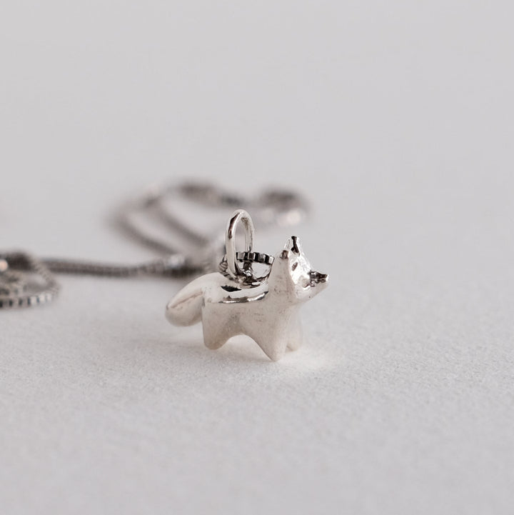 Tiny Standing Fox Pendant [Sterling Silver]