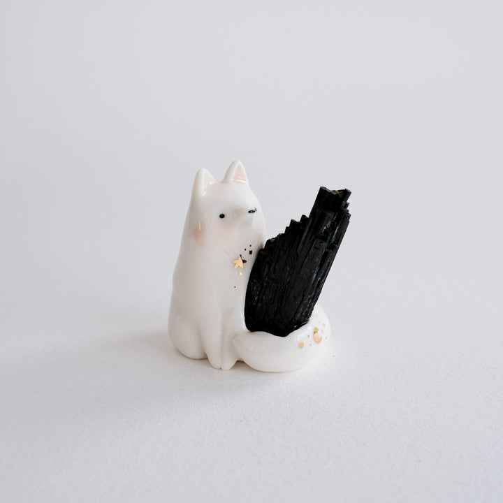 Black Tourmaline Fox Guardian | The Protector