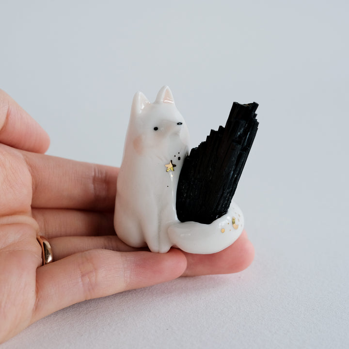 Black Tourmaline Fox Guardian | The Protector