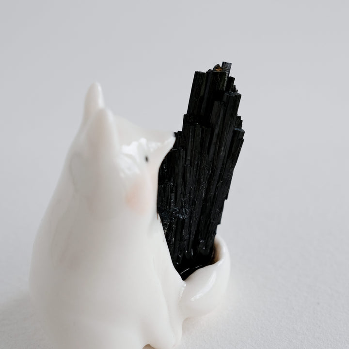 Black Tourmaline Fox Guardian | The Protector