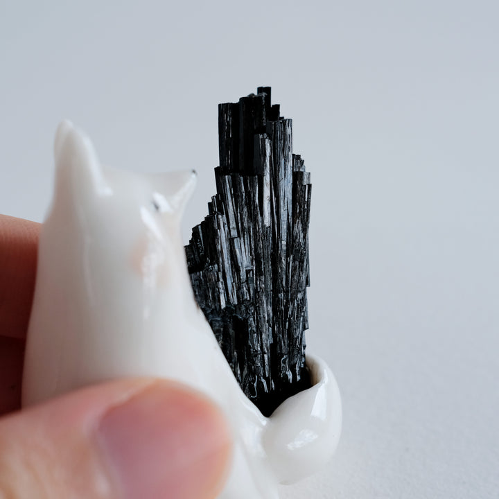 Black Tourmaline Fox Guardian | The Protector