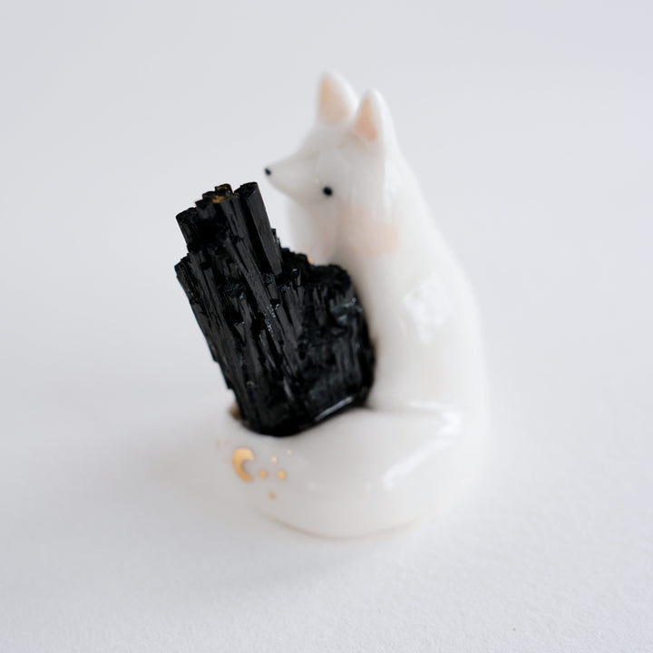 Black Tourmaline Fox Guardian | The Protector