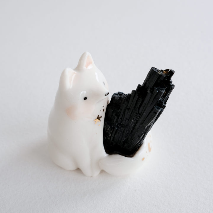 Black Tourmaline Fox Guardian | The Protector