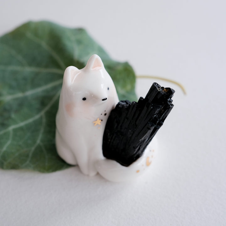 Black Tourmaline Fox Guardian | The Protector