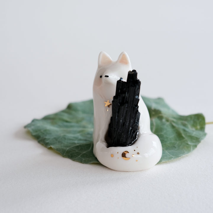 Black Tourmaline Fox Guardian | The Protector