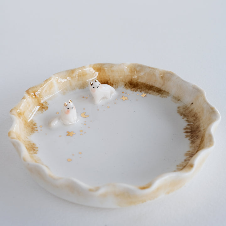 Porcelain Fox Pair Dish | Stardust Wandering