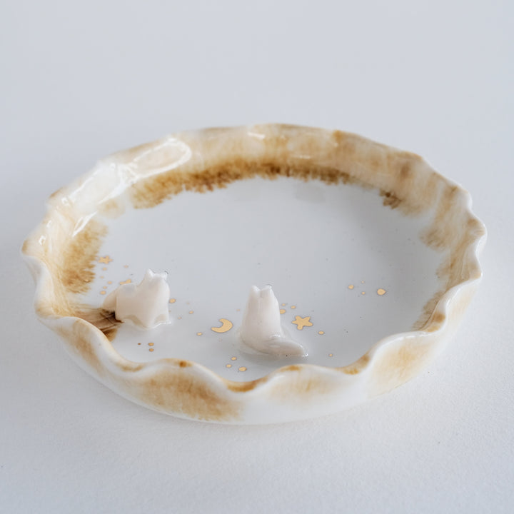 Porcelain Fox Pair Dish | Stardust Wandering