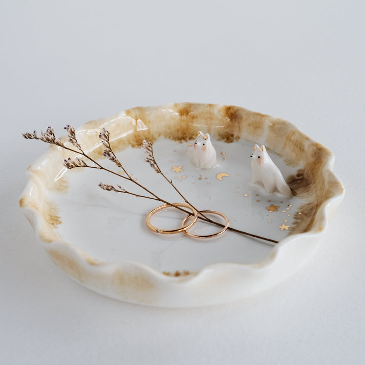 Porcelain Fox Pair Dish | Stardust Wandering