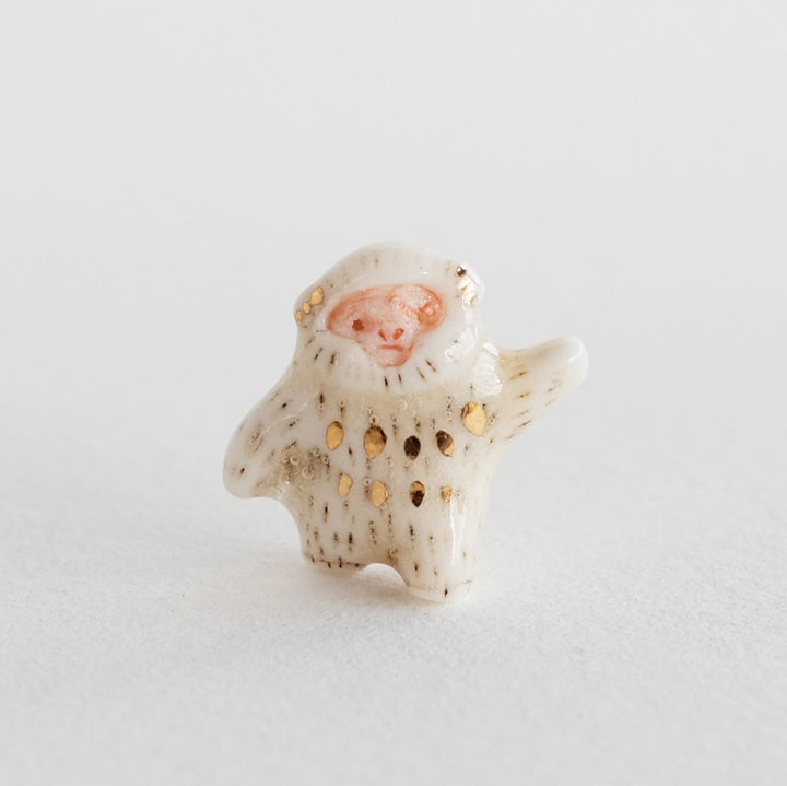 Snow Monkey Guardian | Teensy Waving