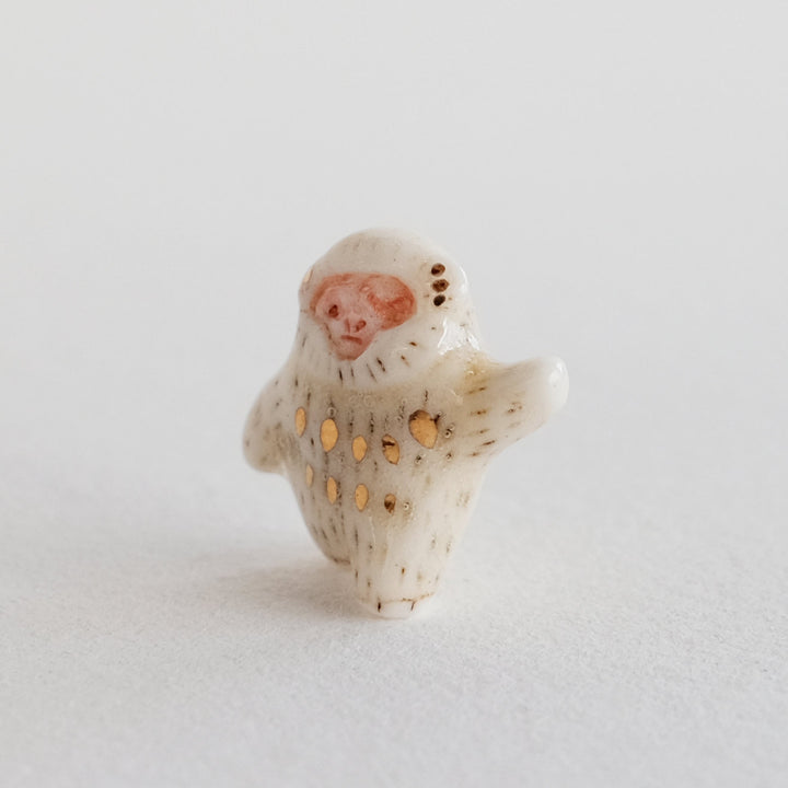Snow Monkey Guardian | Teensy Waving