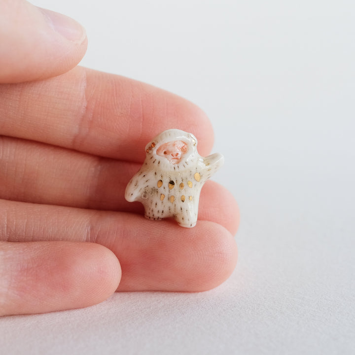 Snow Monkey Guardian | Teensy Waving