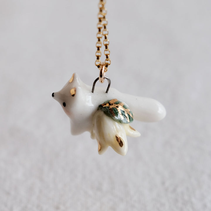 Flower Fox Necklace